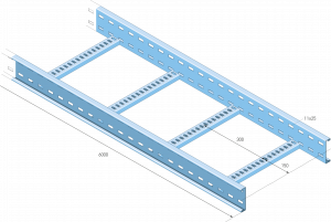 Eurostrut_ECL100_Cable Ladder_AFMETINGEN_01