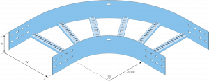 Eurostrut_EFB150_Bend 90 for Cable Ladder ECL_AFMETINGEN_01