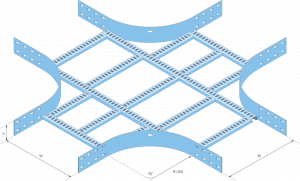 Eurostrut_ECO100_Crossover for Cable Ladder ECL_AFMETINGEN_01