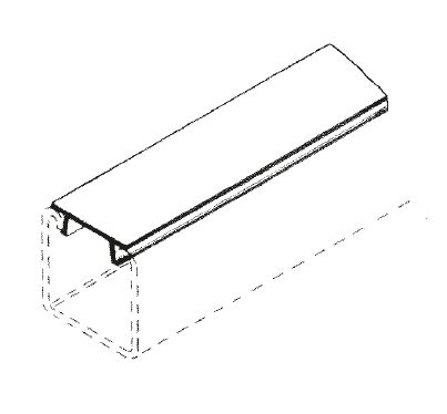 Strut Afdekstrip C-Profiel 41mm PVC Wit