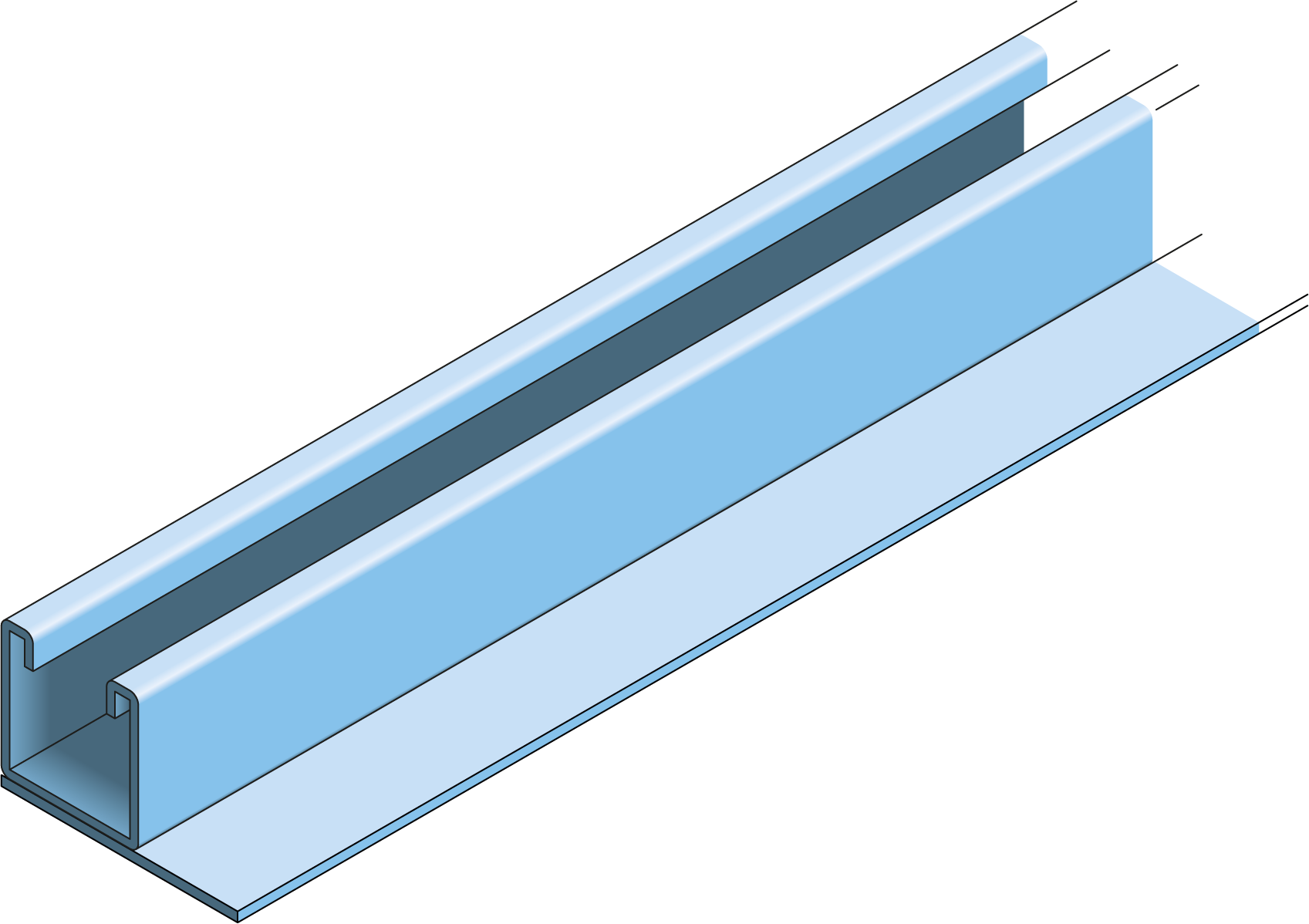 41x41mm Strut Channel with Flat Plate HDG