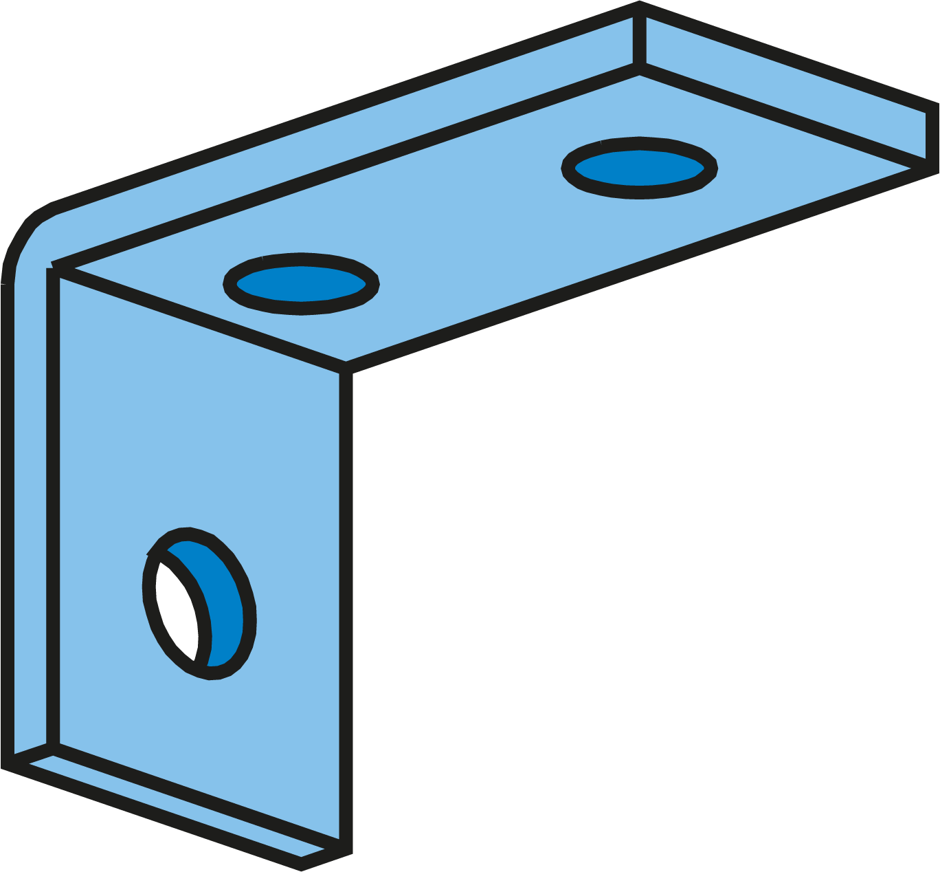 90° Angle Strut Bracket 3 Holes HDG
