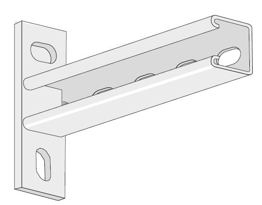 Cantilever Arm Rotated 41x41mm Slotted 100mm HDG