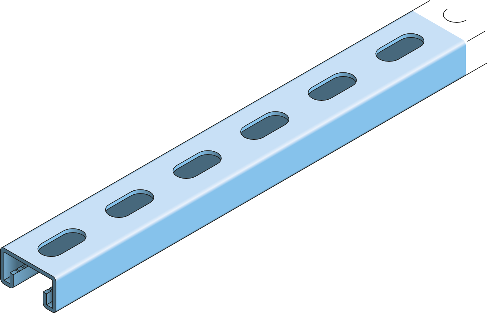 Strut Channel 21x41mm Slotted 3m HDG