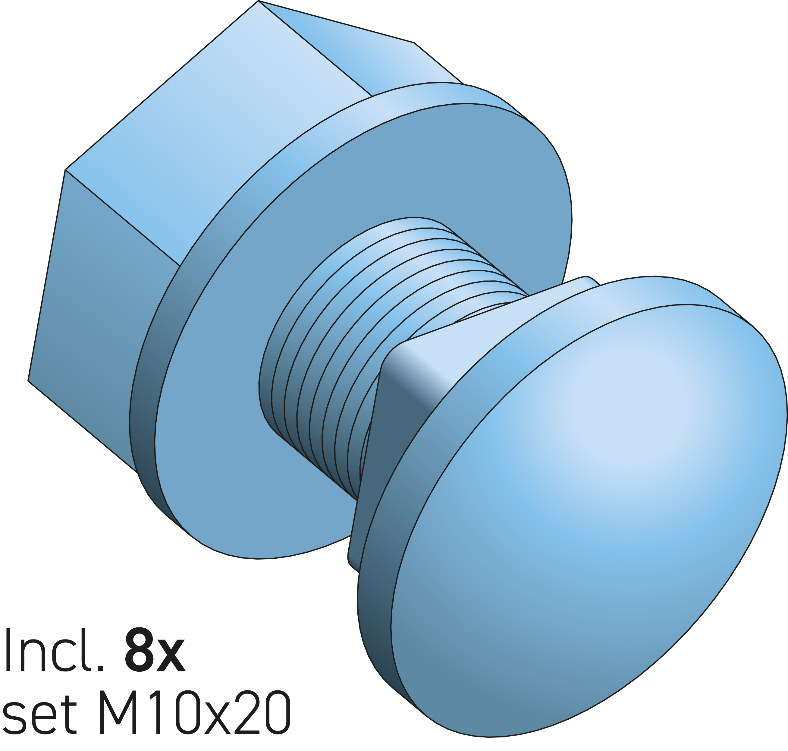 Eurostrut_ESL-SB-H_Fixing Set M10x20_8x