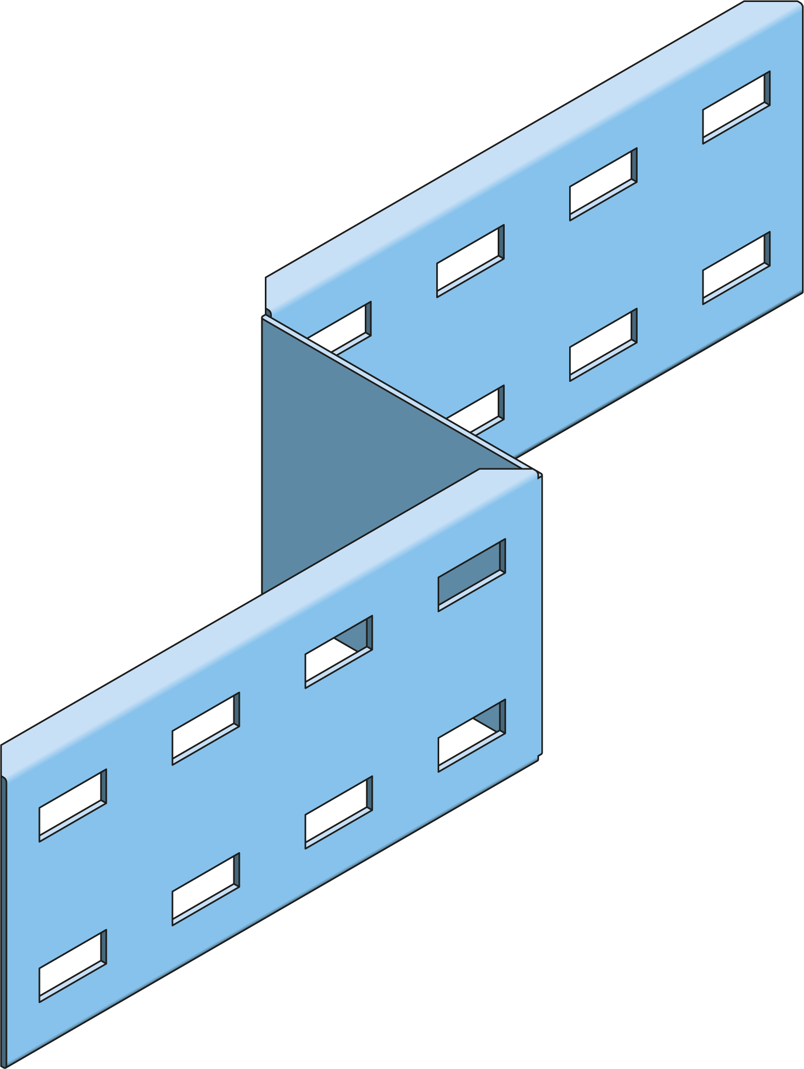 Verloopstuk Rechts Kabelladder ECL100 250mm TV