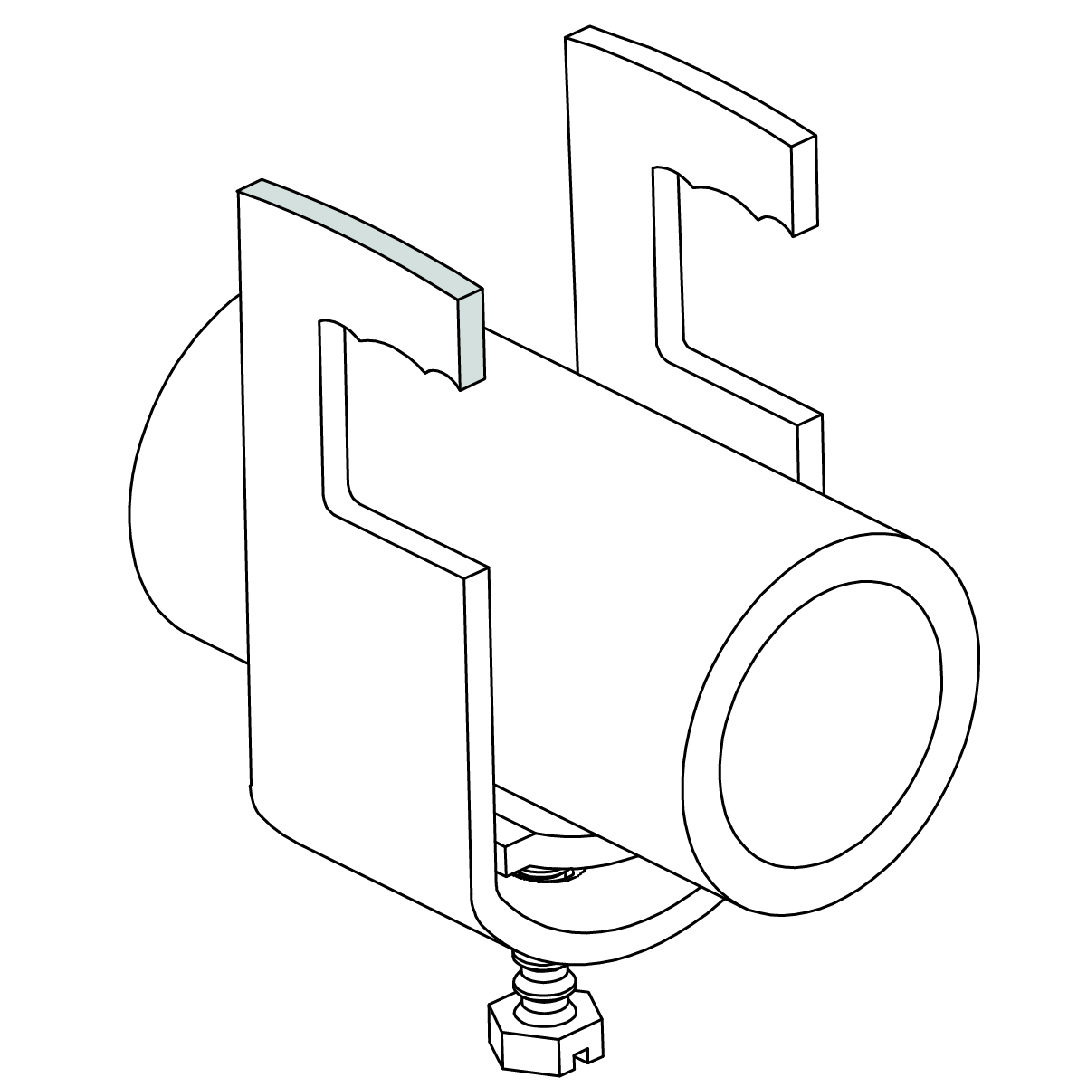 C64EU 60-64mm Single Cable to Flange Clamp HDG