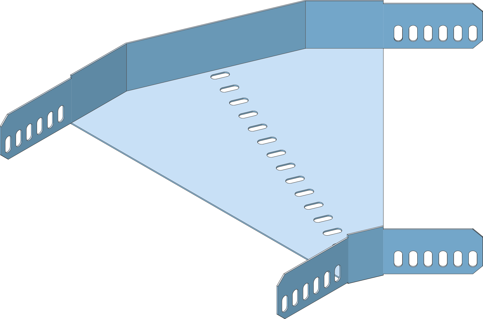 Bocht 45° Kabelgoot ECT60 150mm RVS304