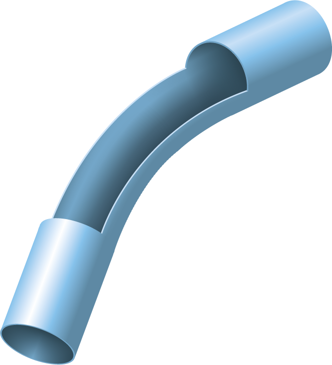 Bend 45° Open Cable Protection Tube 60mm HDG