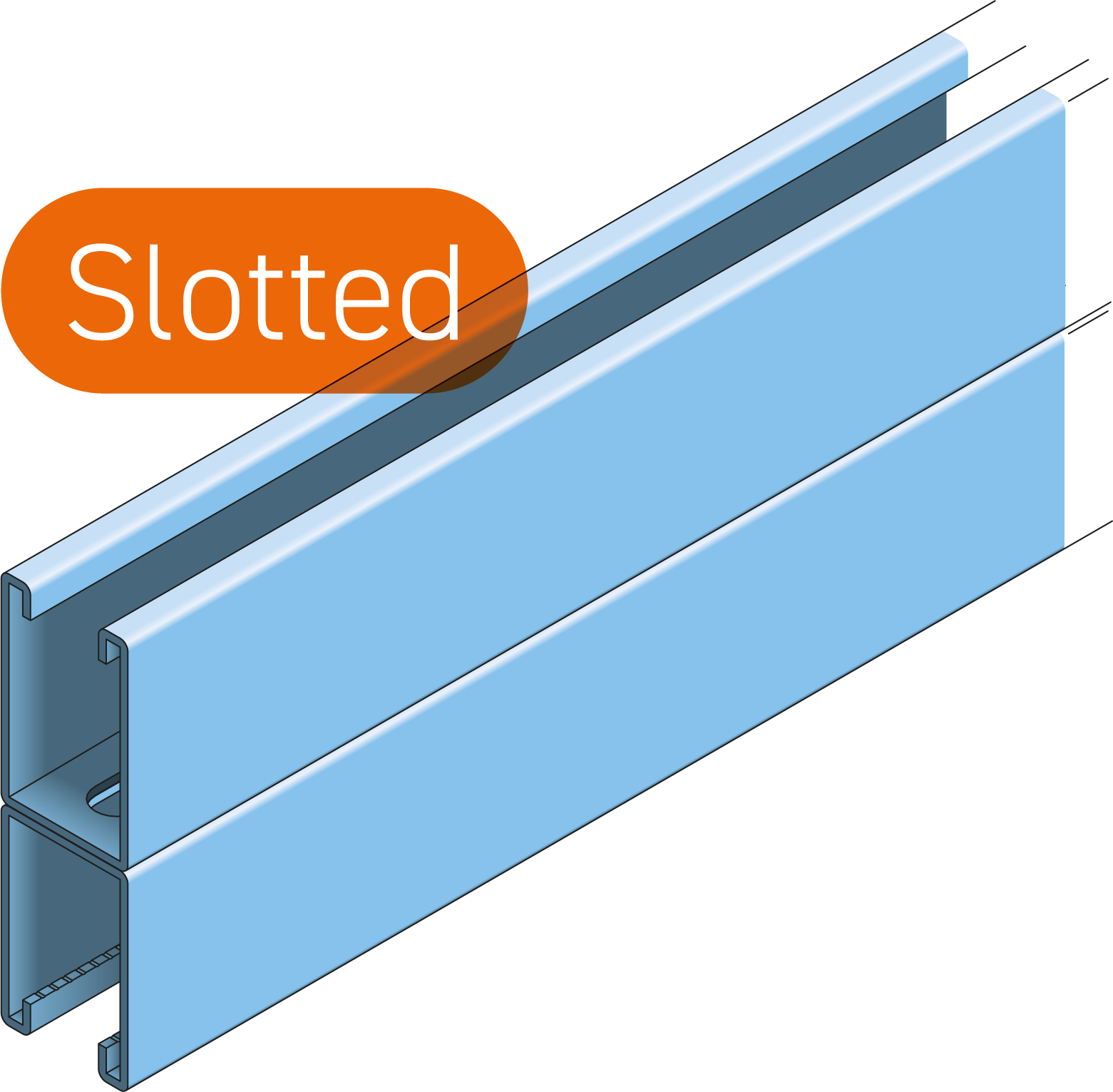 Strut Channel 2x62x41mm Slotted 6m HDG