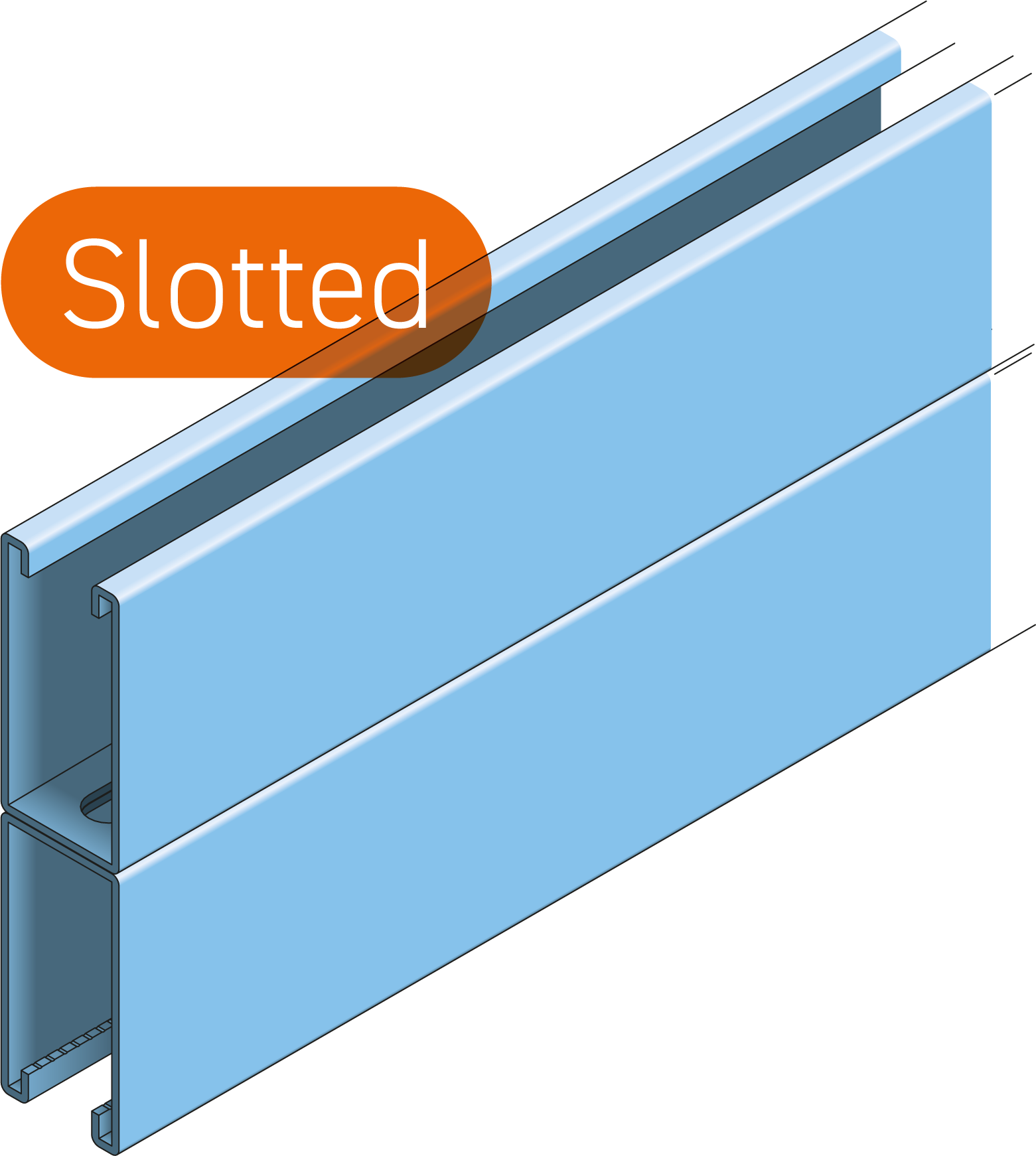 Montageprofiel 2x82x41mm met gaten 6m TV
