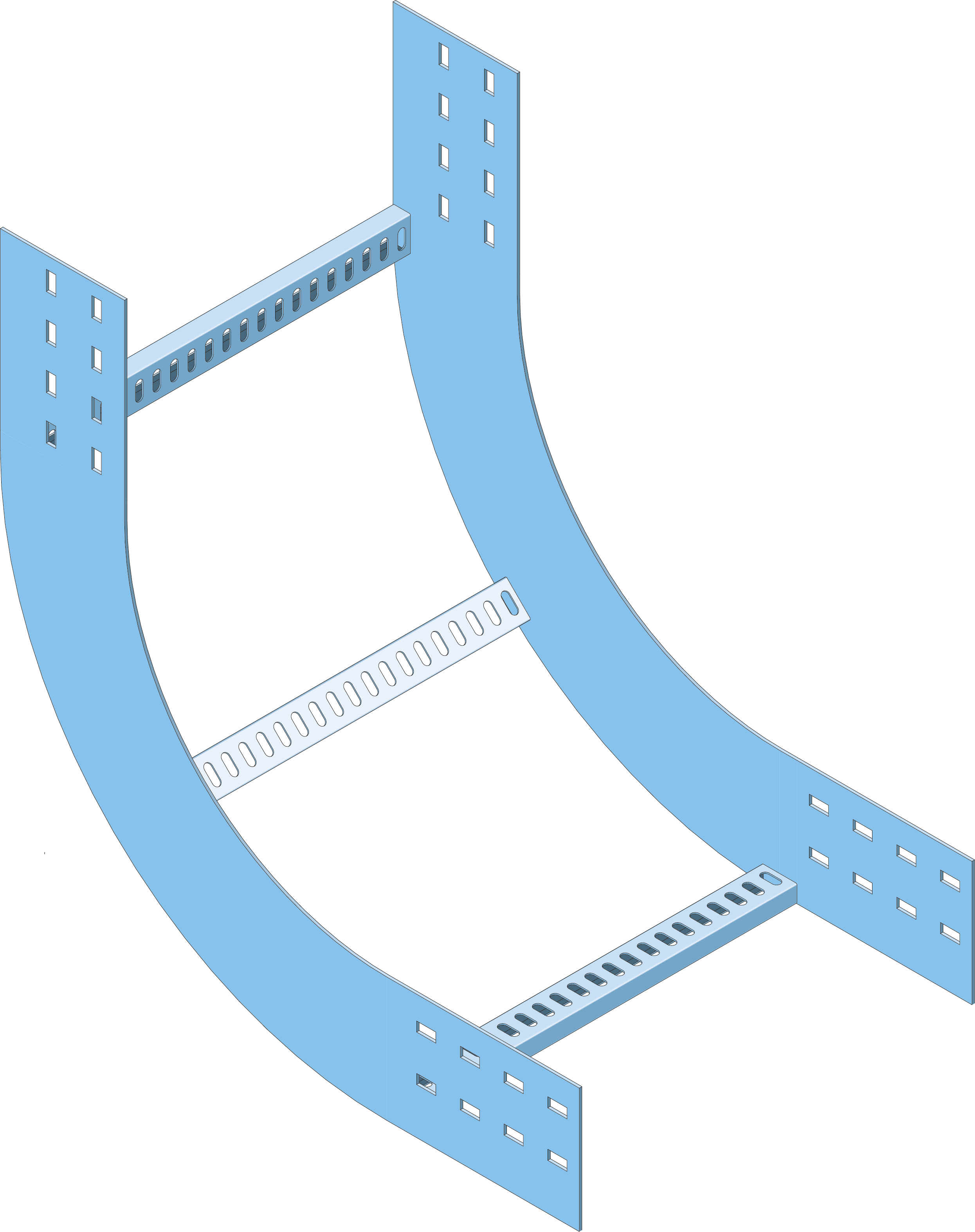 Stijgstuk 90° Kabelladder ECL150 1000mm TV