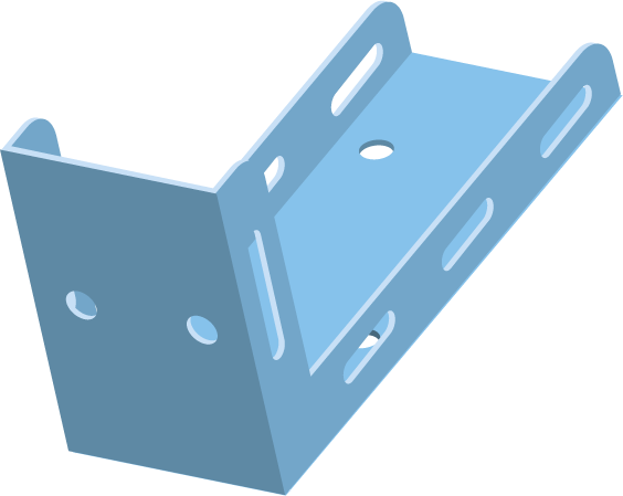 Voetplaat met Hoek 30mm Kabelbeschermbuis RVS304