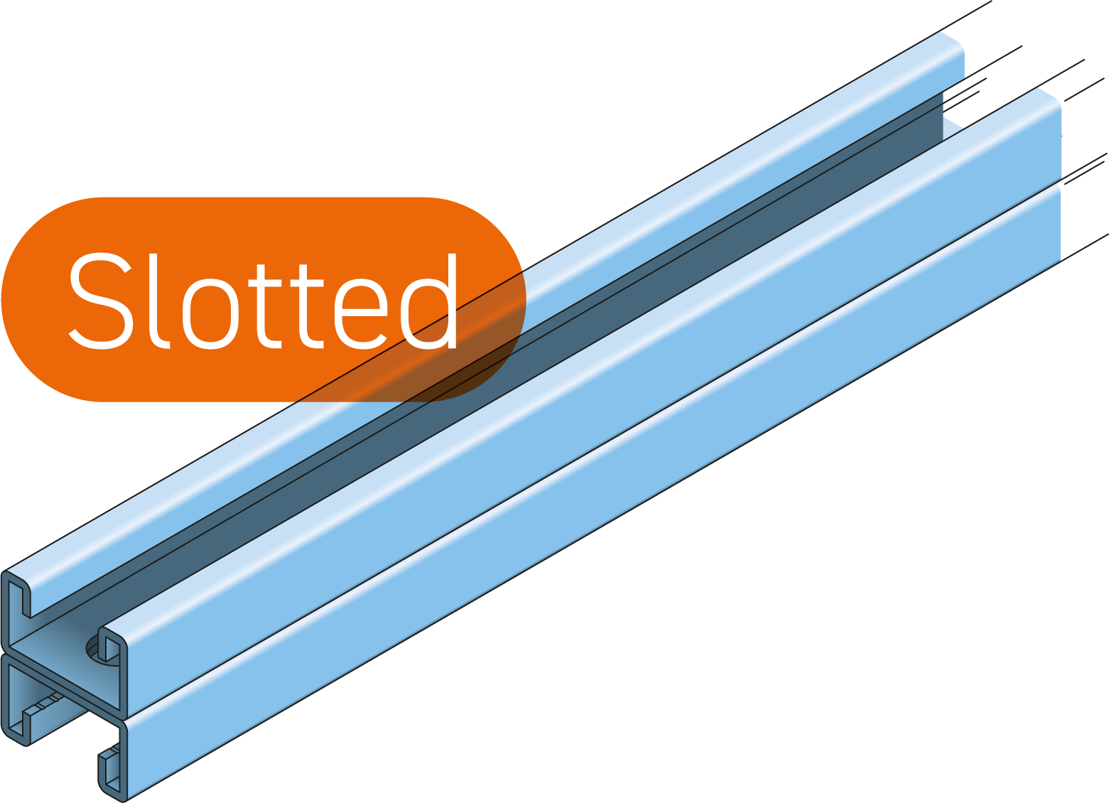 Strut Channel 2x21x41mm Slotted 6m HDG