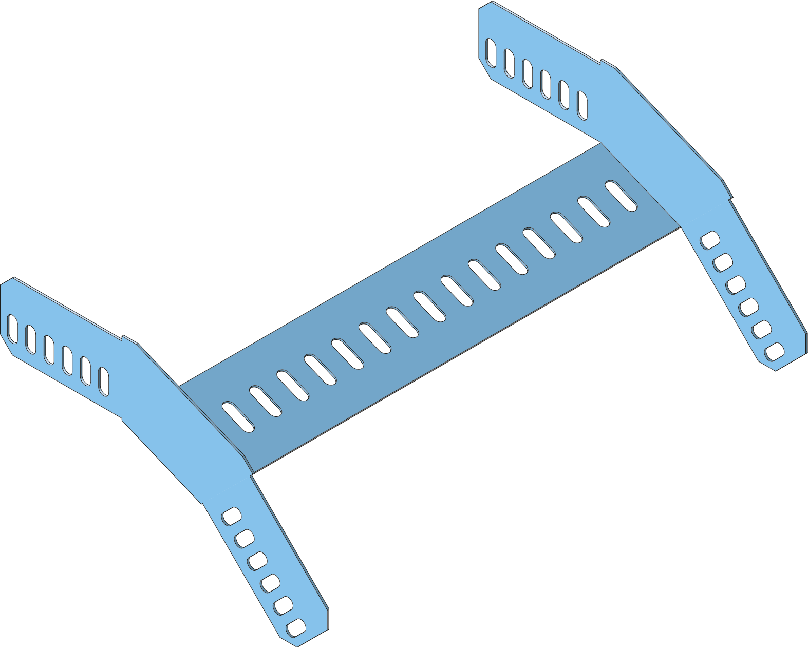Valstuk 45° Kabelgoot ECT60 75mm RVS316