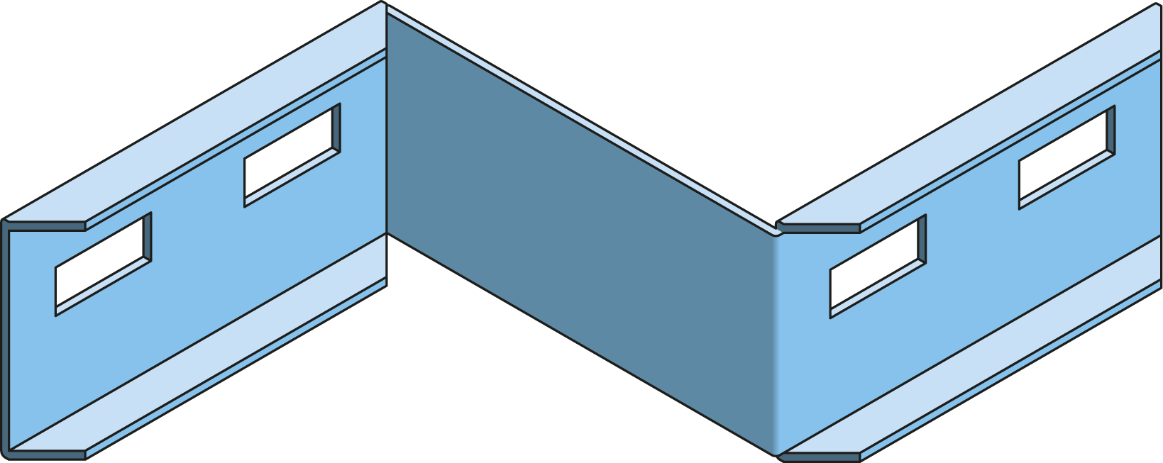 Verloopstuk Links Kabelladder ECL60 250mm RVS316