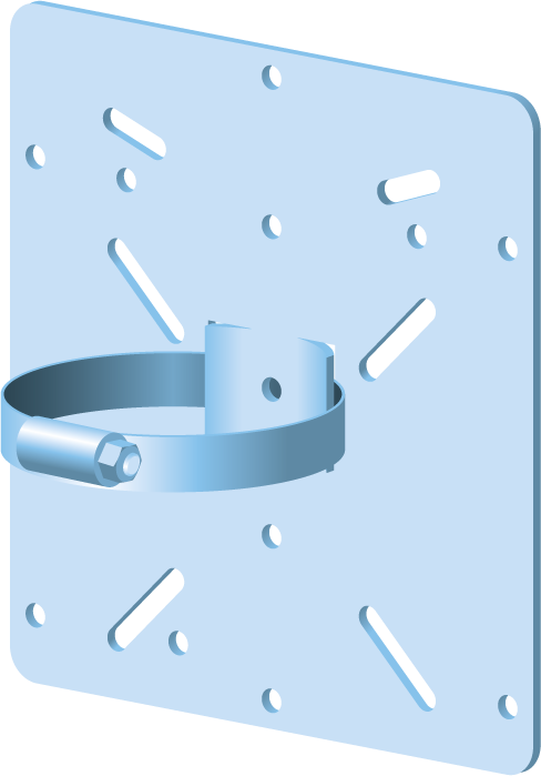 Mounting Bracket 165x175mm Cable Protection Tube 60mm HDG