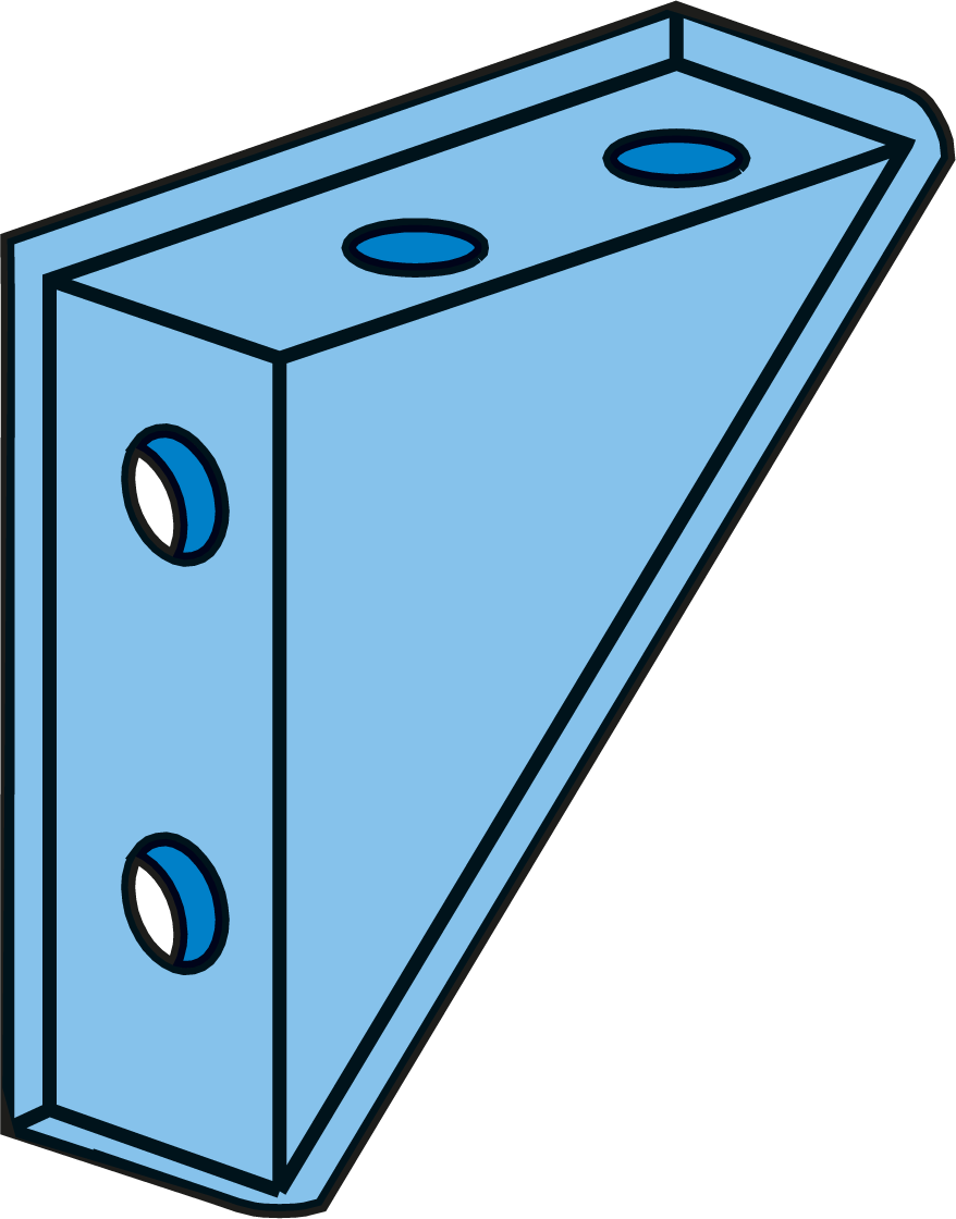 90° Angle Strut Bracket 4 Holes HDG