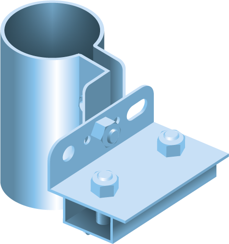 Mounting Bracket Rotatable Cable Protection Tube 60mm HDG