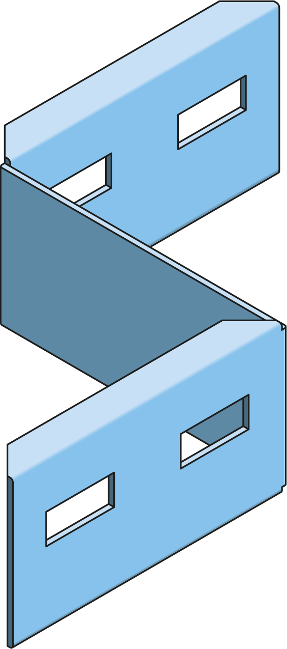Verloopstuk Rechts Kabelladder ECL60 300mm RVS304