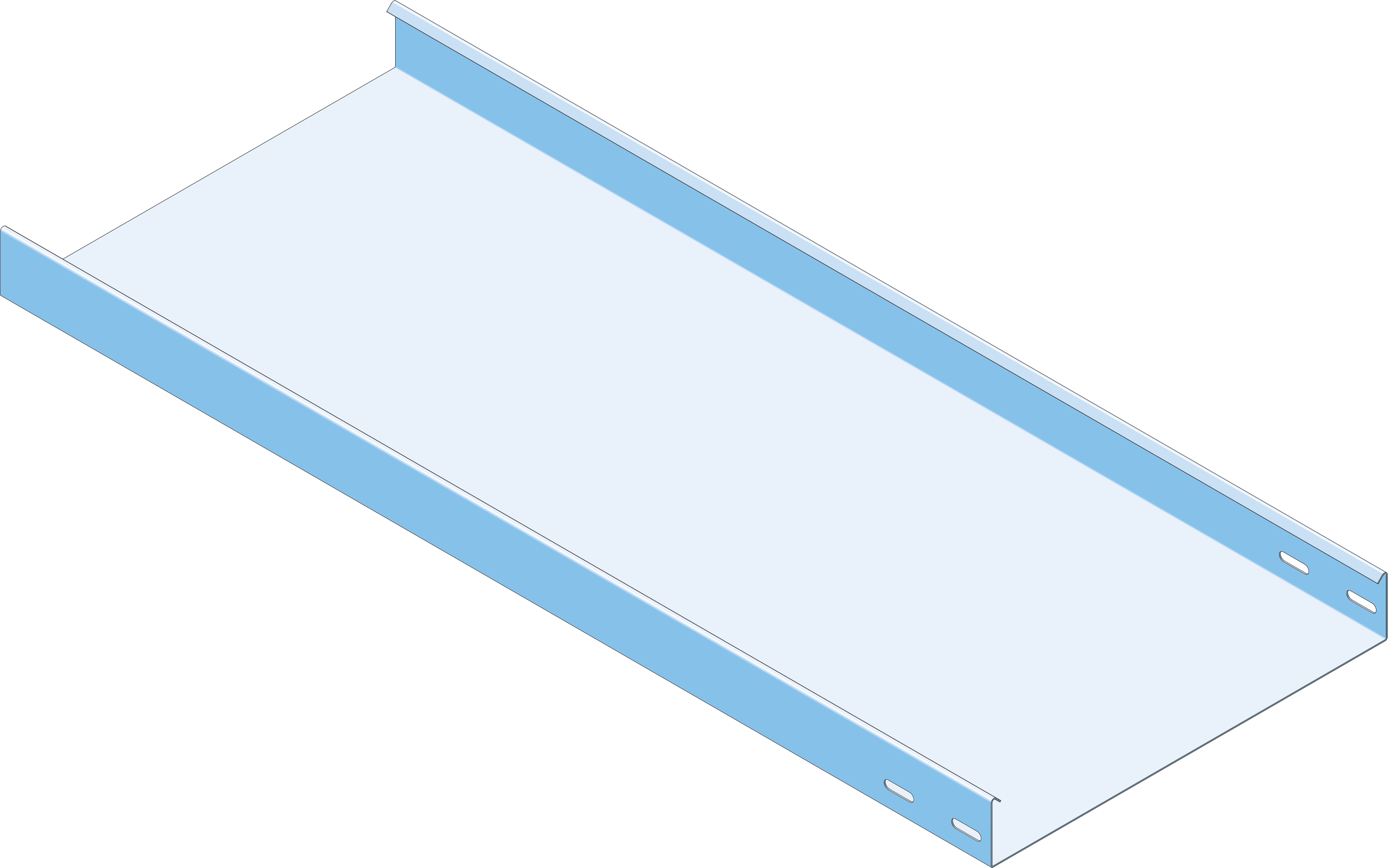 Kabelgoot 60x500mm RVS304 Niet Geperforeerd