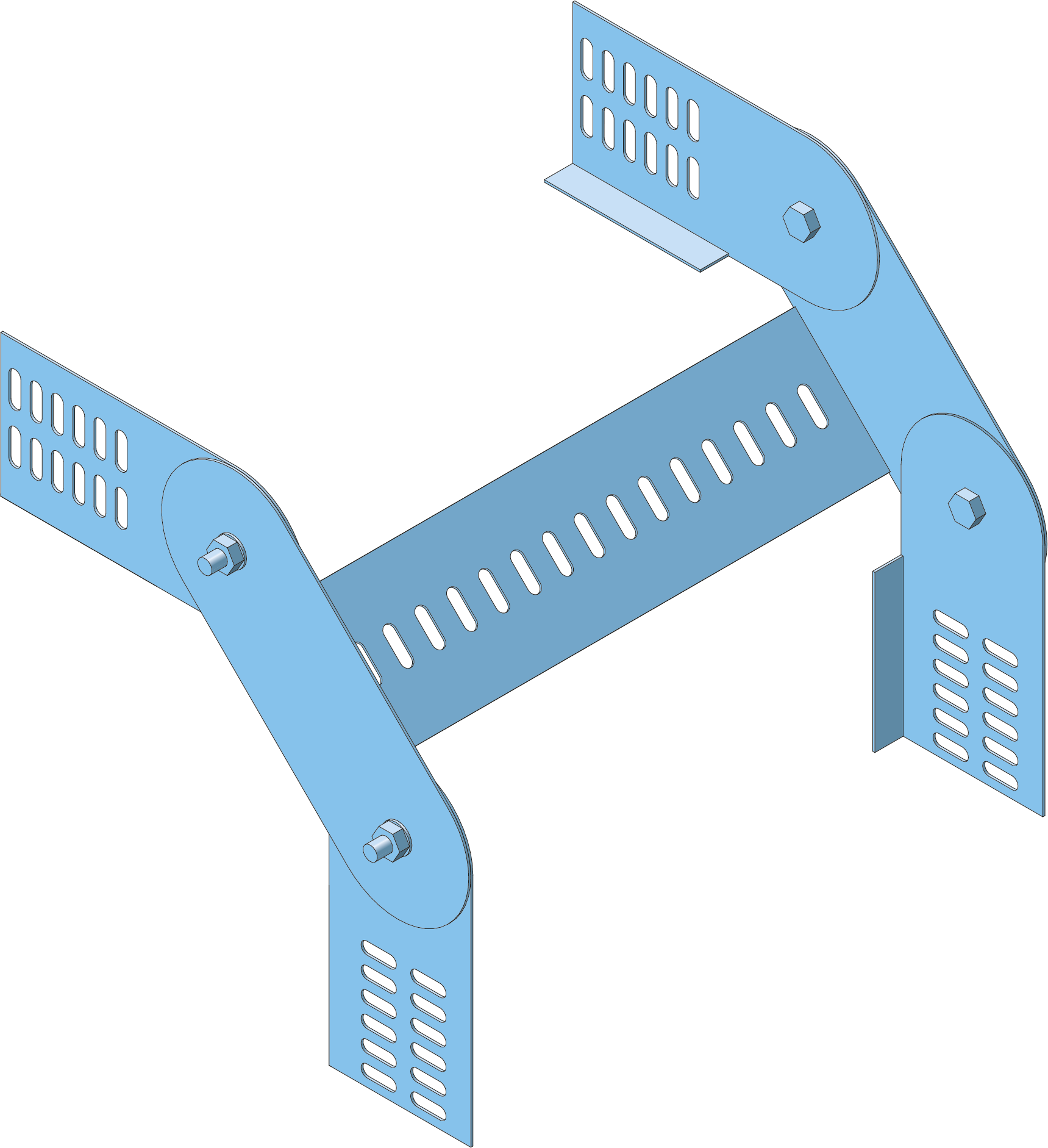 Flexibele Bocht Verticaal Kabelgoot ECT100 150mm RVS304