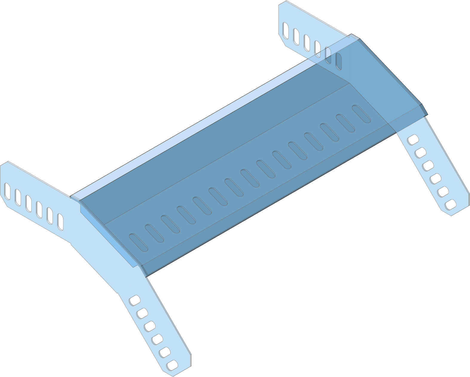 Cover Inside Riser 45° Cable Tray ECTOR-45 500mm SS316