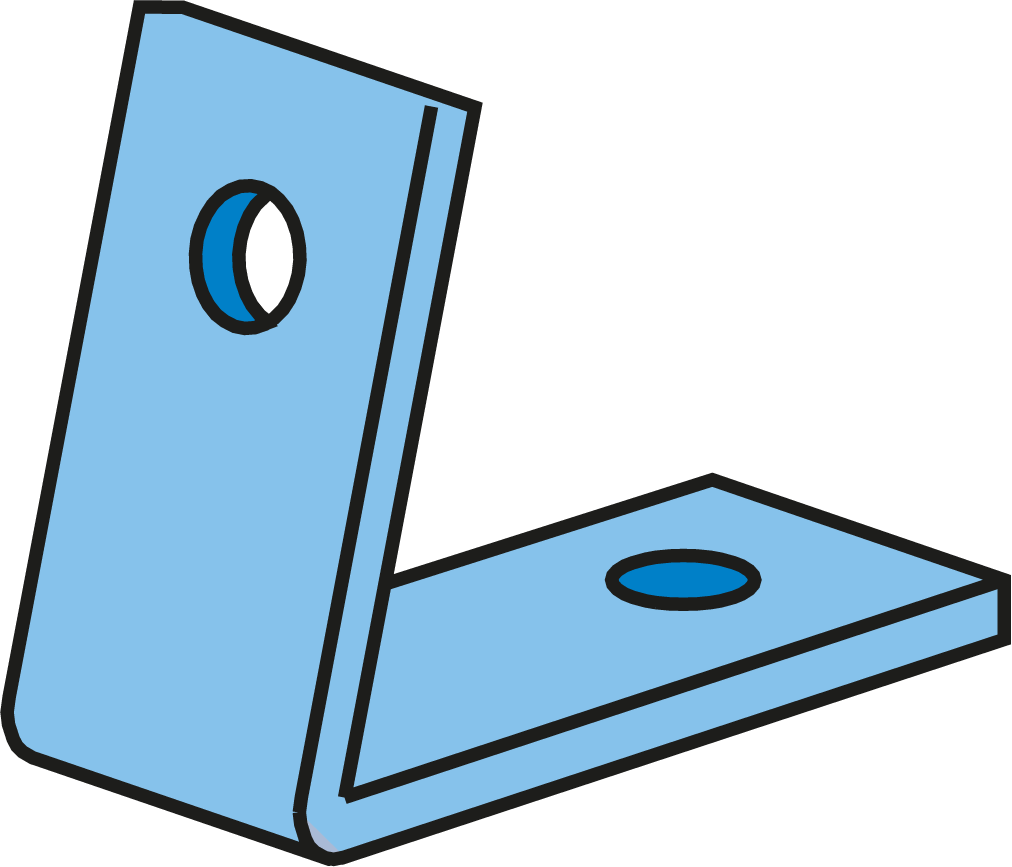 45° Angle Strut Bracket 2 Holes HDG