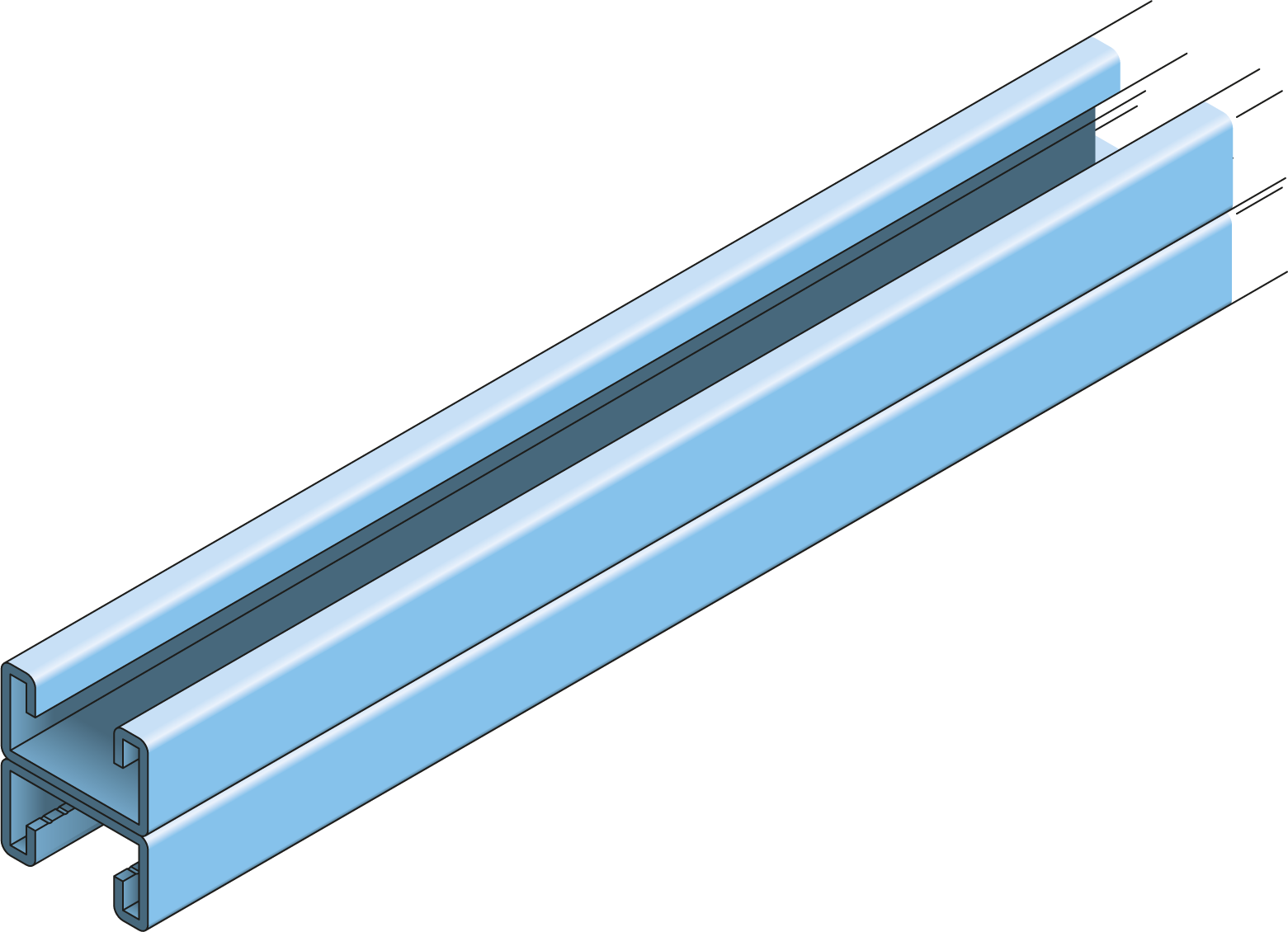 Strut Channel 2x21x41mm Plain 6m HDG
