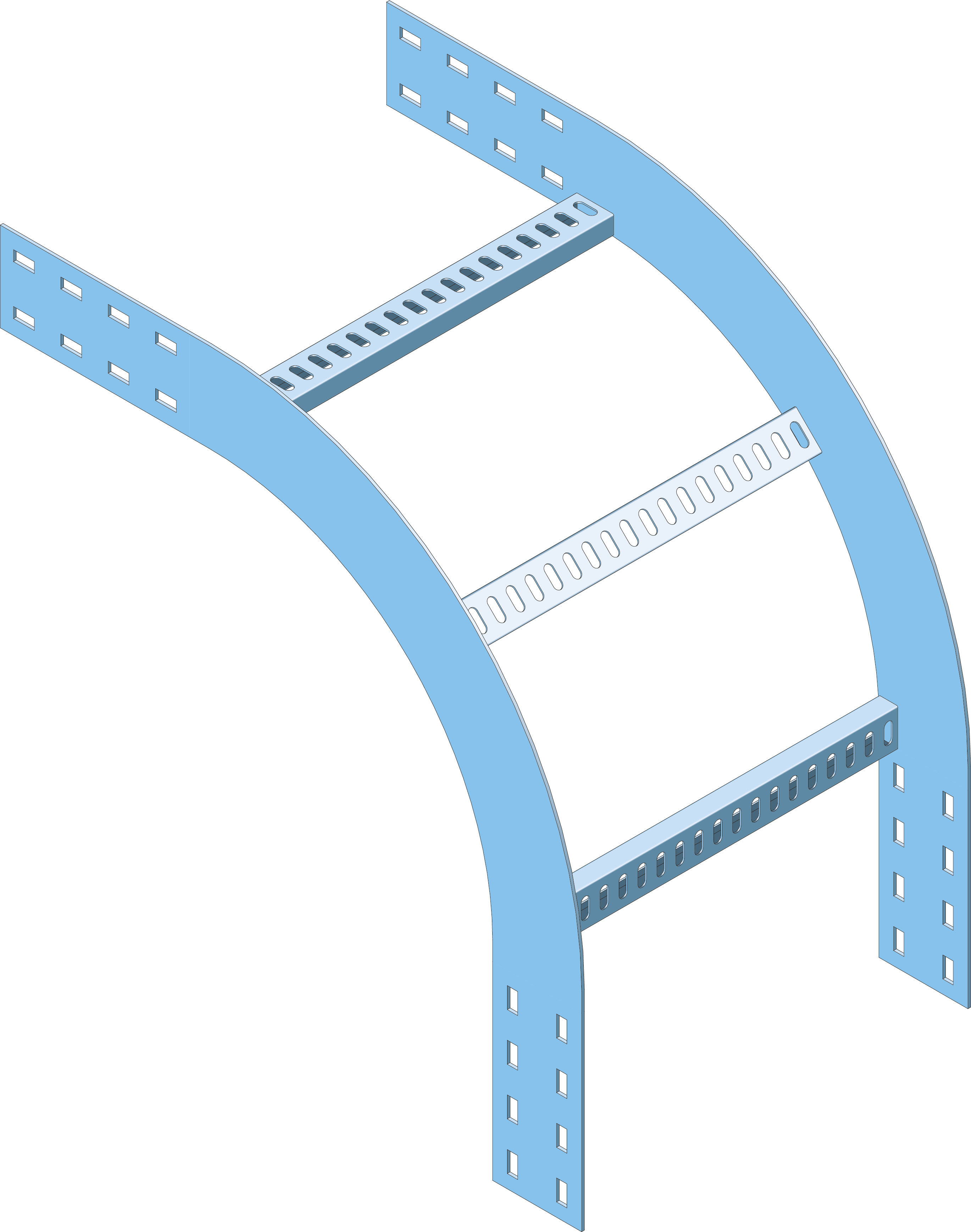 Valstuk 90° Kabelladder ECL100 1000mm TV