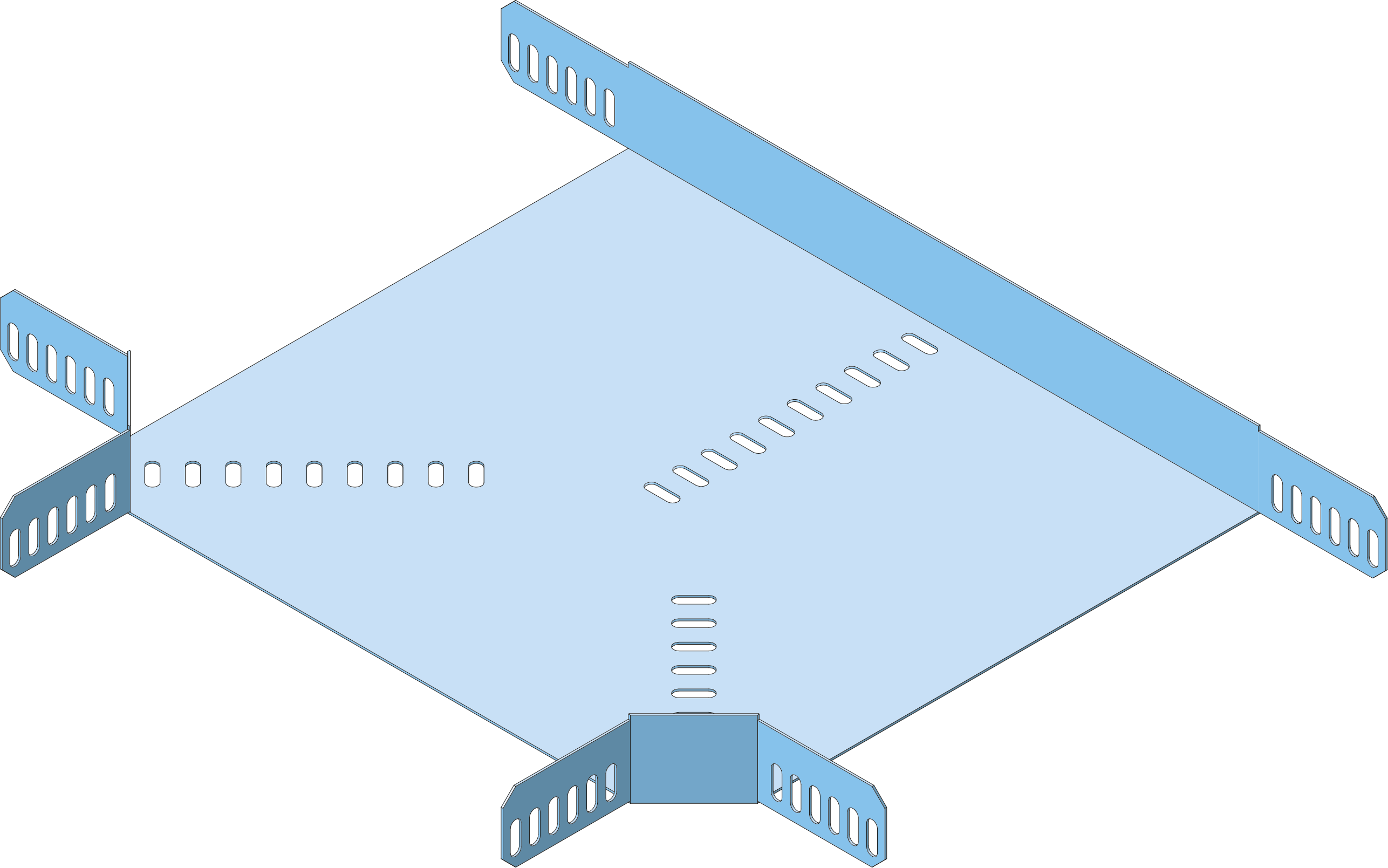 T-stuk Kabelgoot ECT60 75mm RVS316