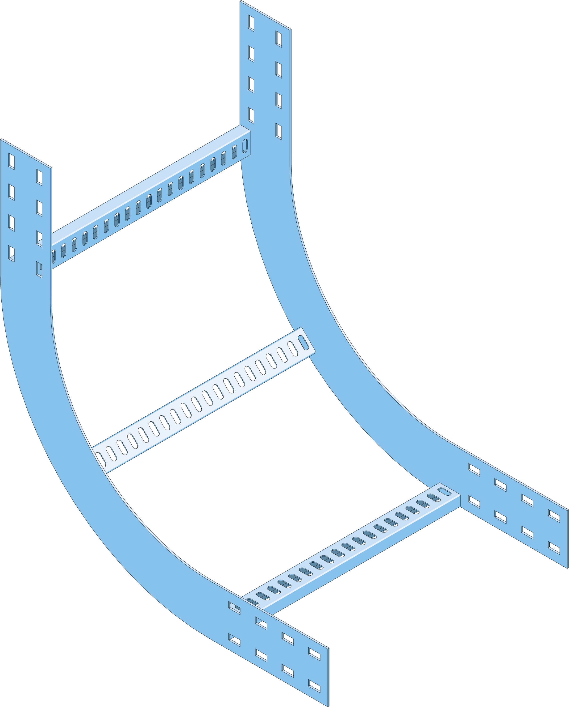 Inside Riser 90° Cable Ladder ECL100 800mm HDG