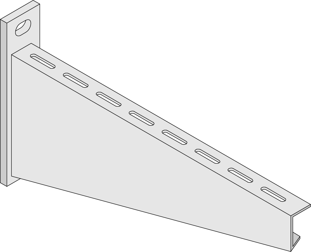 Draagarm Muur Light Duty 720mm HDG