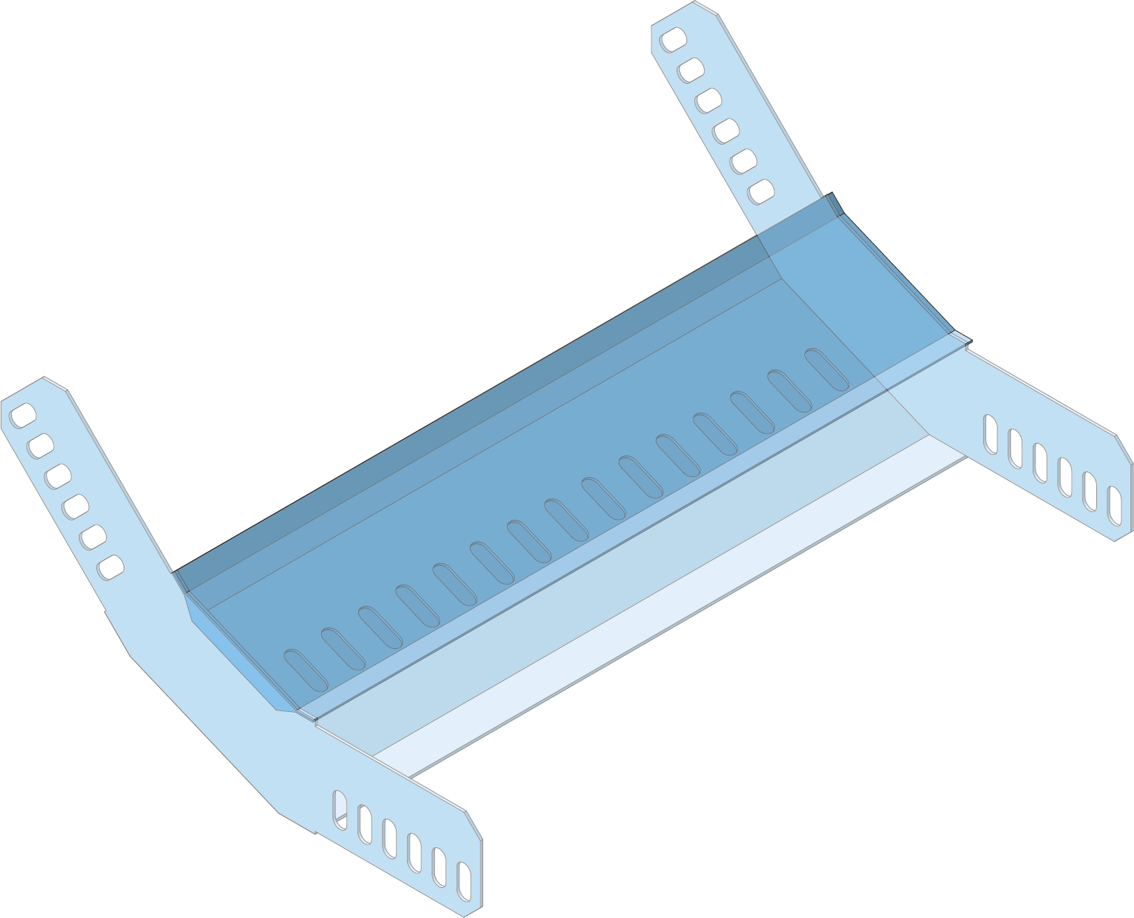 Cover Outside Riser 45° Cable Tray ECTOR-45 600mm SS304