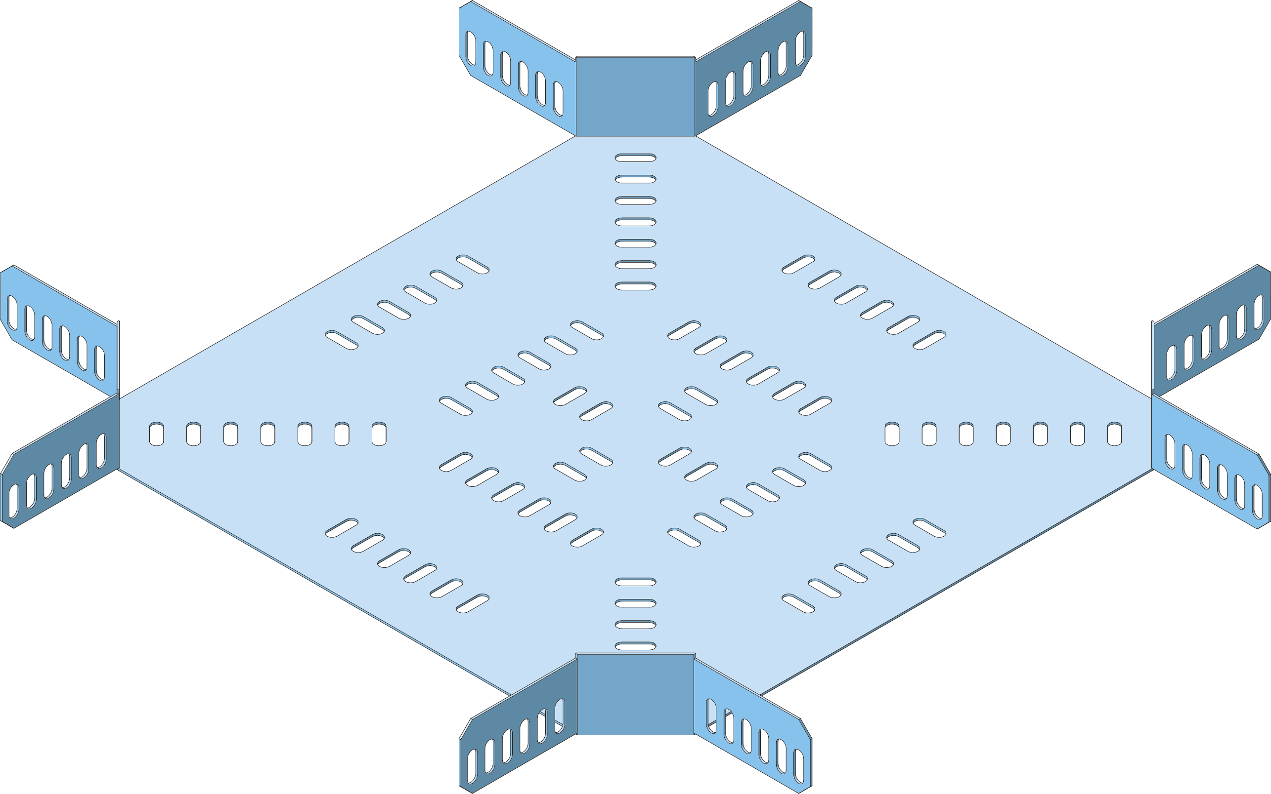 Kruisstuk Kabelgoot ECT60 300mm RVS316