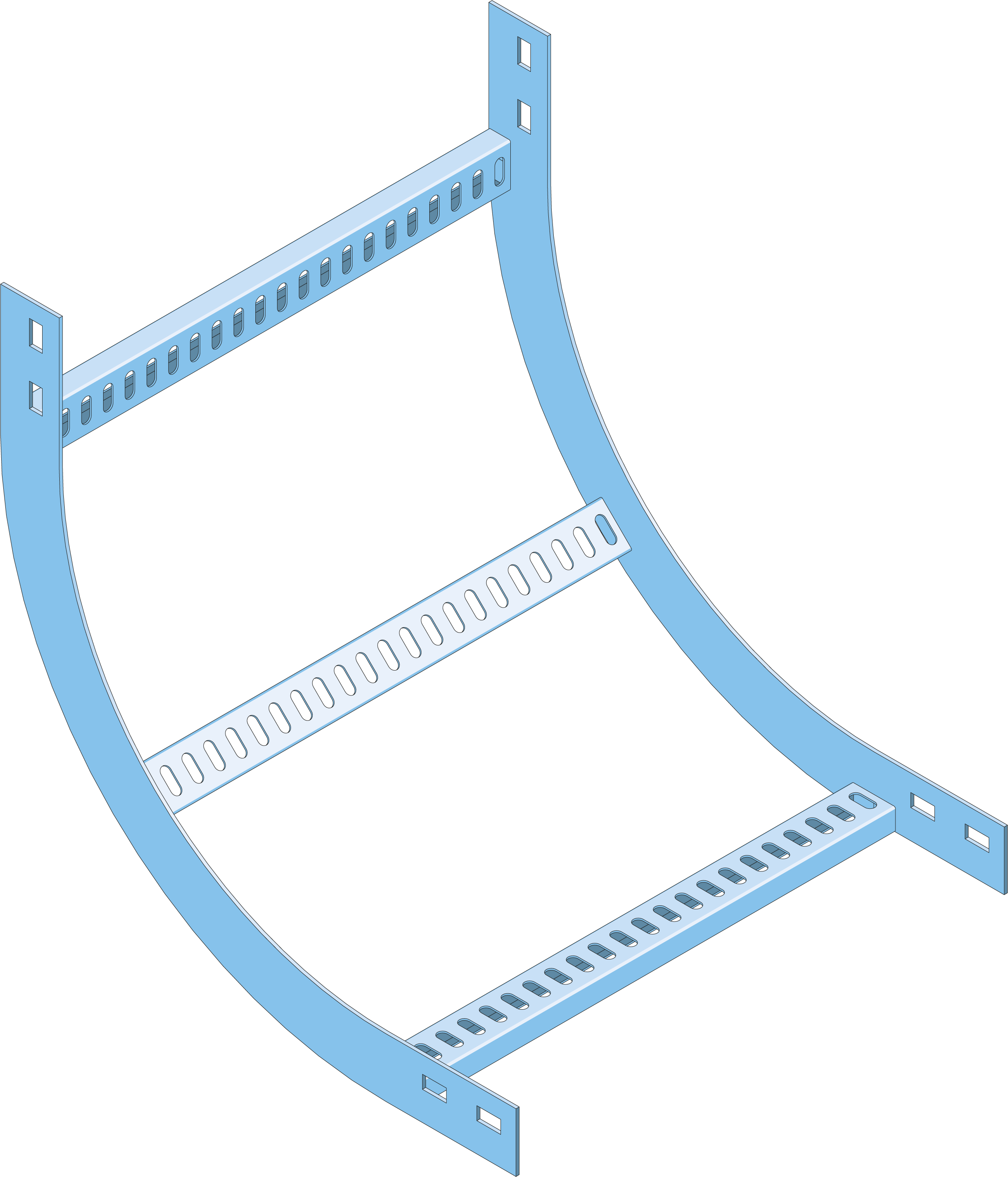 Stijgstuk 90° Kabelladder ECL60 300mm TV