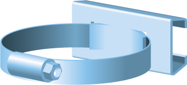 Pipe Clamp with Mounting Profile 60mm HDG