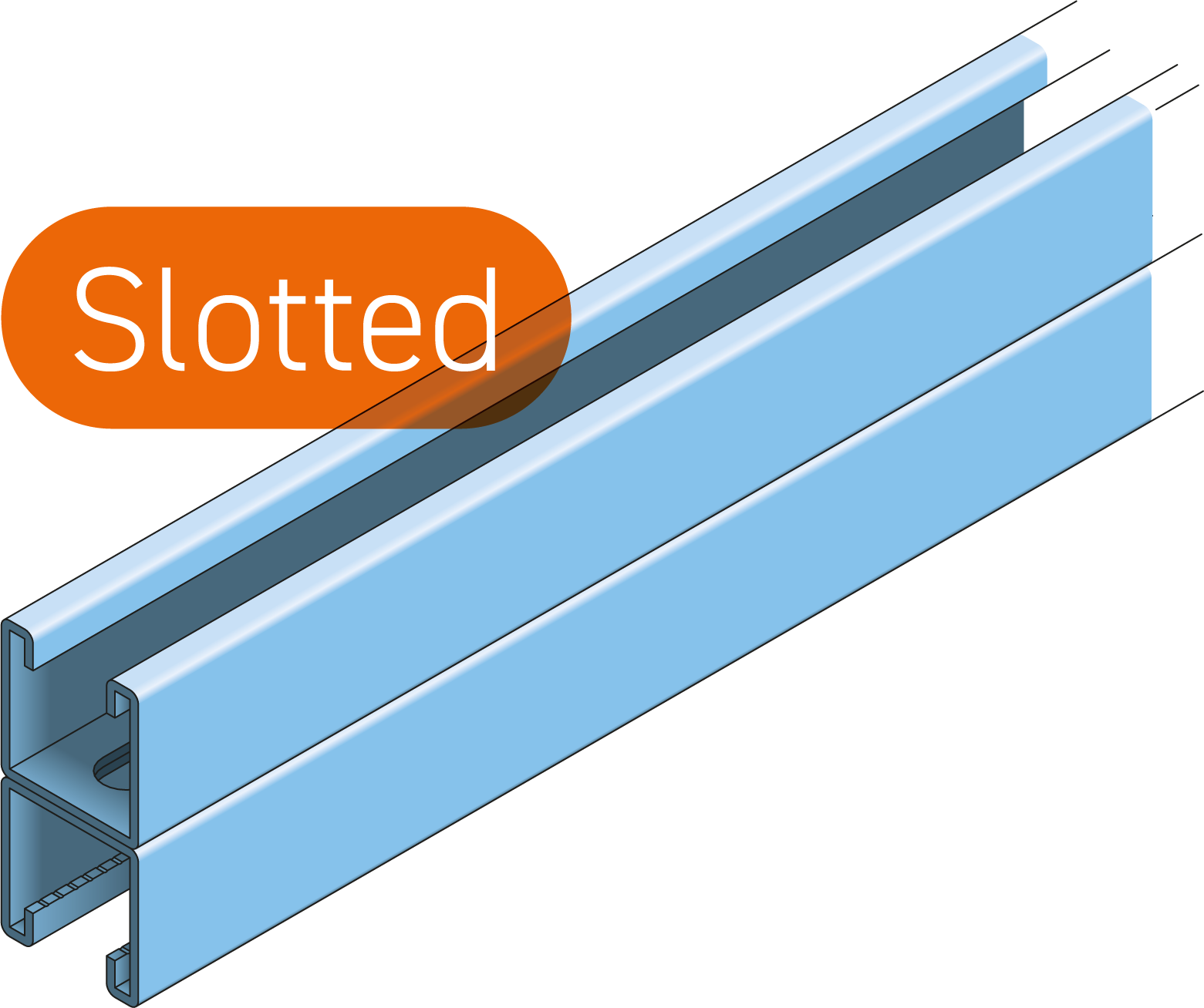 Montageprofiel 2x41x41mm met gaten 3m TV