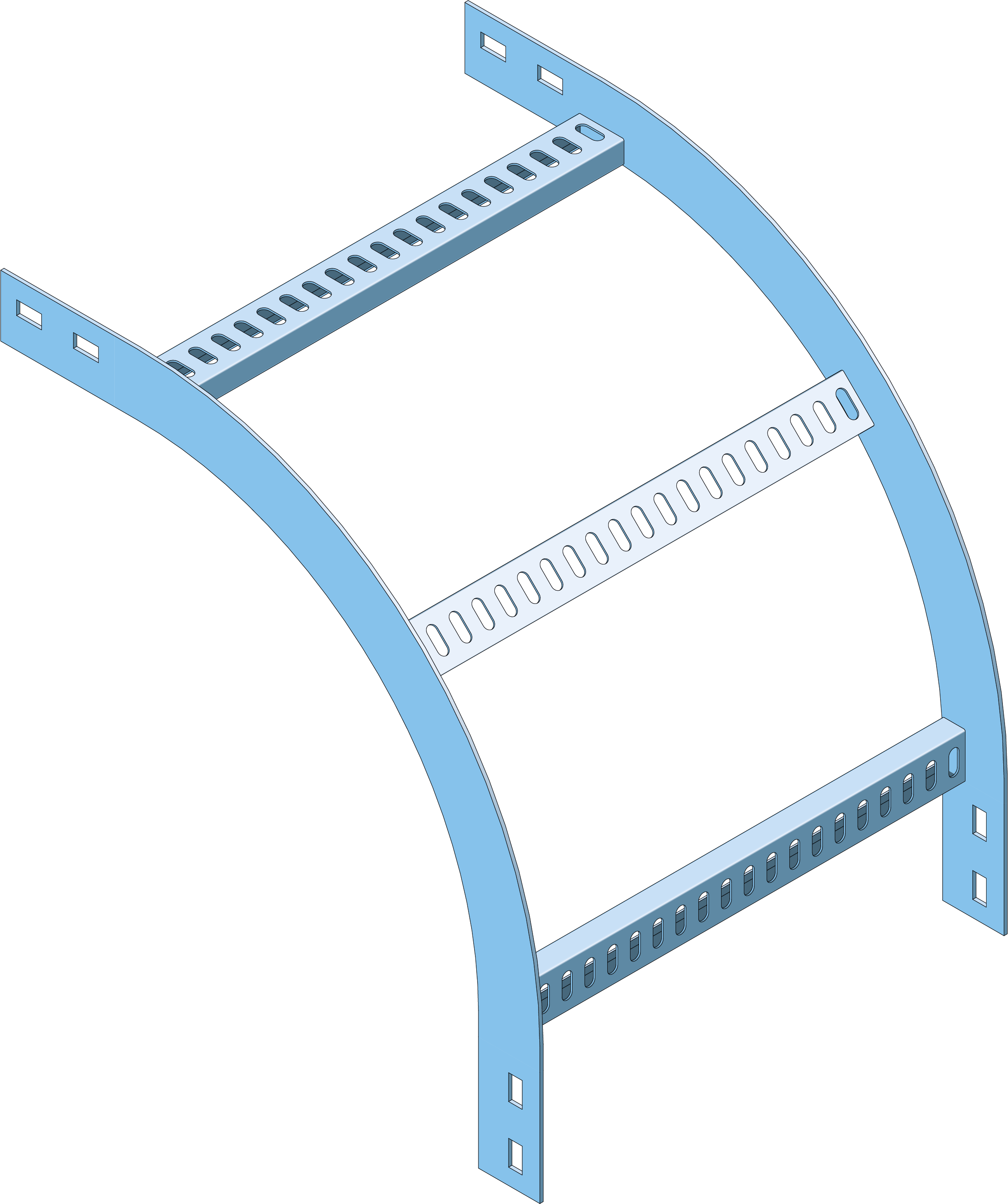 Outside Riser 90° Cable Ladder ECL60 400mm HDG
