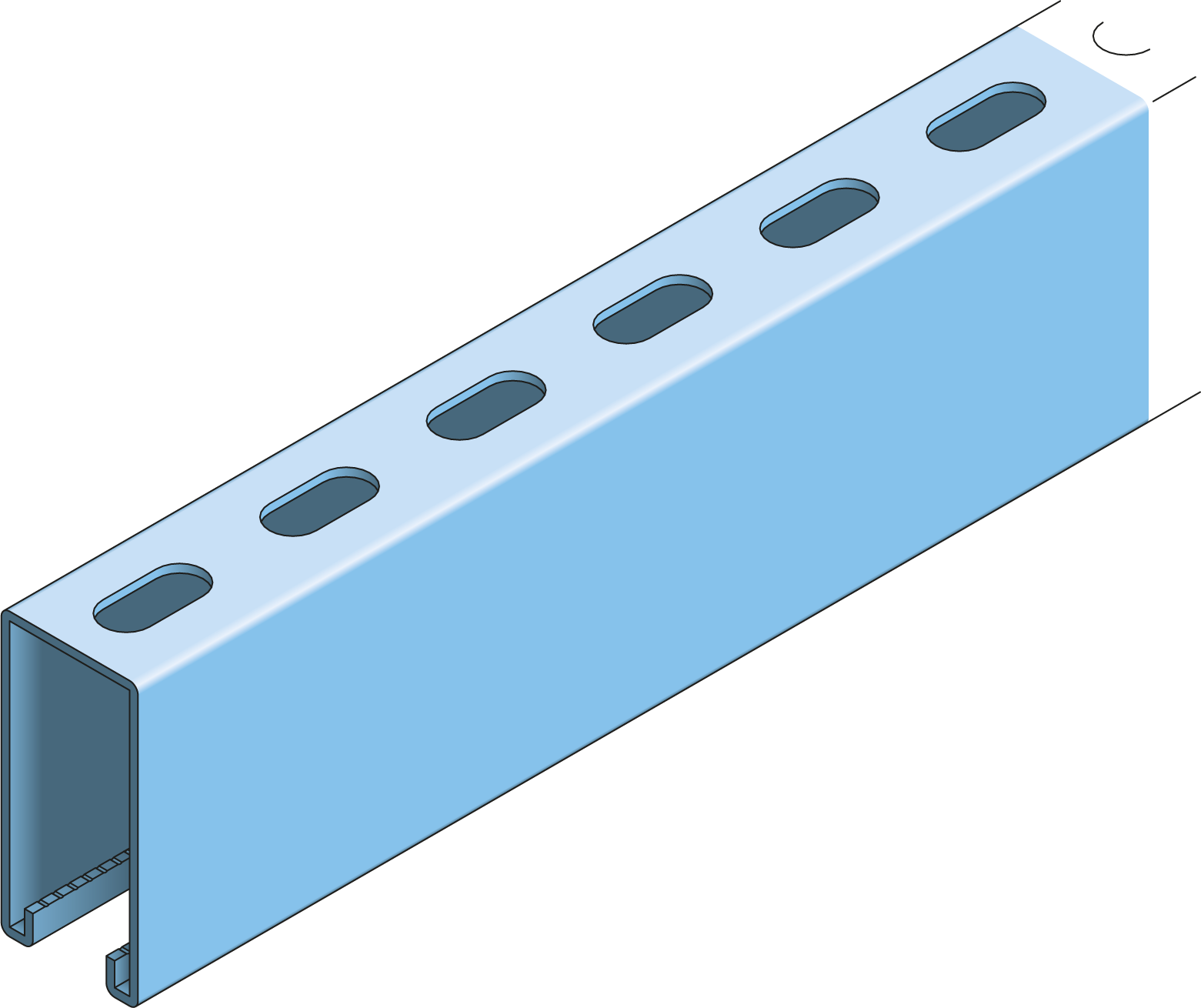 Strut Channel 82x41mm Slotted 6m HDG