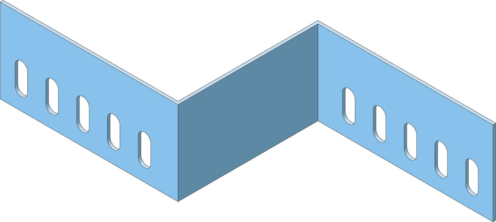 Righthand Reducer Cable Tray ECT60 125mm RVS316