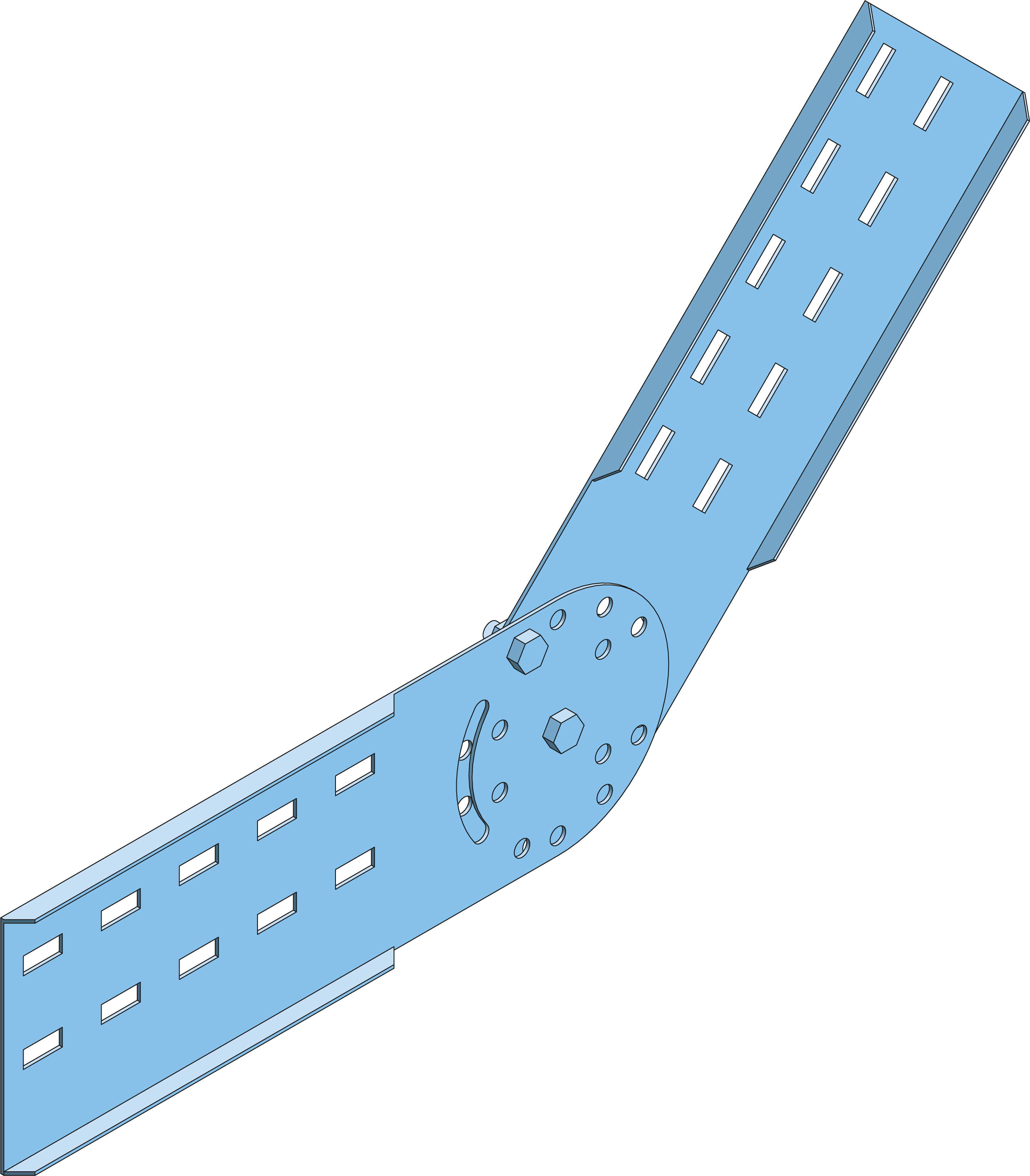 Hinged Coupler Plate Vertical Cable Ladder ECL150 HDG
