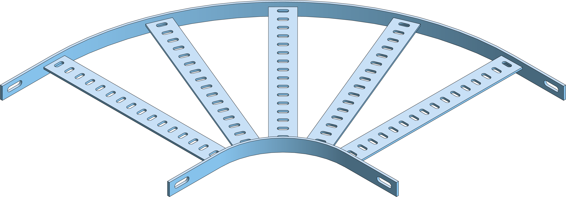 Bend 90˚ Horiziontal Marine Ladder 500mm HDG