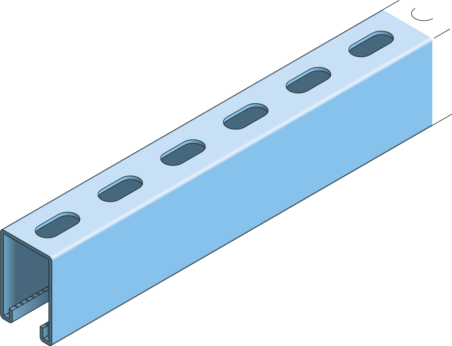 Strut Channel 62x41mm Slotted 6m HDG