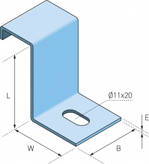 Eurostrut_EHDB60_Hold Down Bracket for Cable Ladder_AFMETINGEN_1