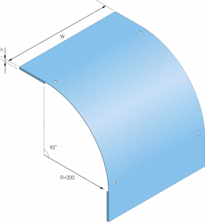 Eurostrut_EORC_Cover Outside Riser 90 for Cable Ladder_AFMETINGEN_1