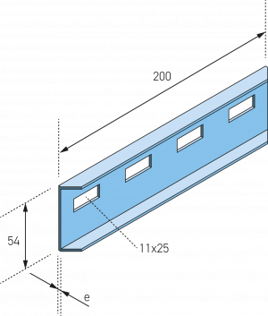 Eurostrut_ECP60_Coupler Plate for Cable Ladder_AFMETINGEN