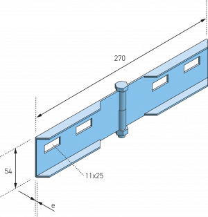 Eurostrut_EHHCP60_Coupler Plate Horizontal for Cable Ladder_AFMETINGEN