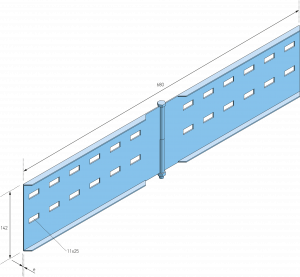 Eurostrut_EHHCP150_Coupler Plate Horizontal for Cable Ladder_AFMETINGEN