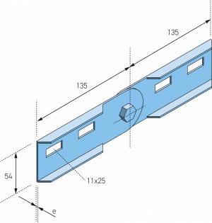 Eurostrut_EVHCP60_Coupler Plate Vertical for Cable Ladder_AFMETINGEN